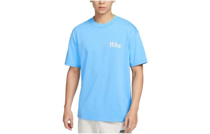Nike Nike T Shirts Men's Blue Crew Neck Moderate Straight Fit