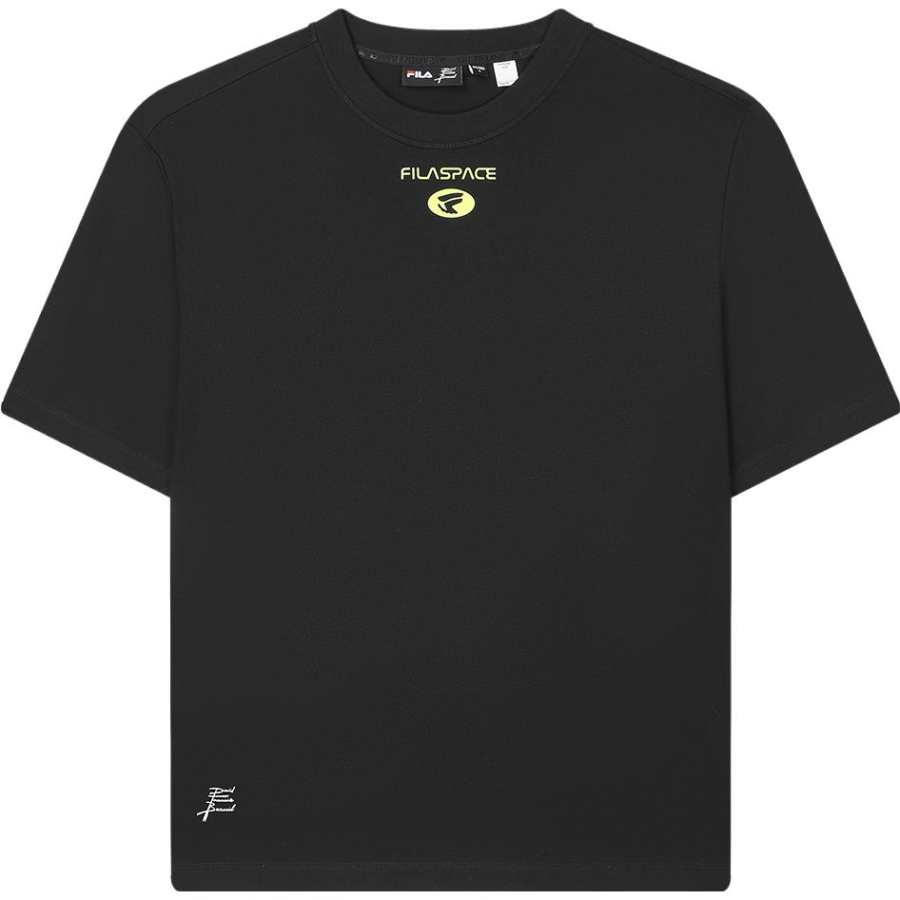 FILA T Shirts Men's Jet Black Crew Neck Moderate Straight Fit