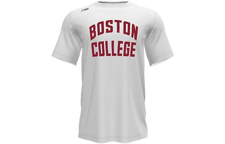 New Balance New Balance T Shirts Men's White Crew Neck Moderate Straight Fit