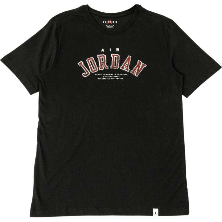 Jordan Jordan T Shirts Men's Black Crew Neck Moderate Straight Fit