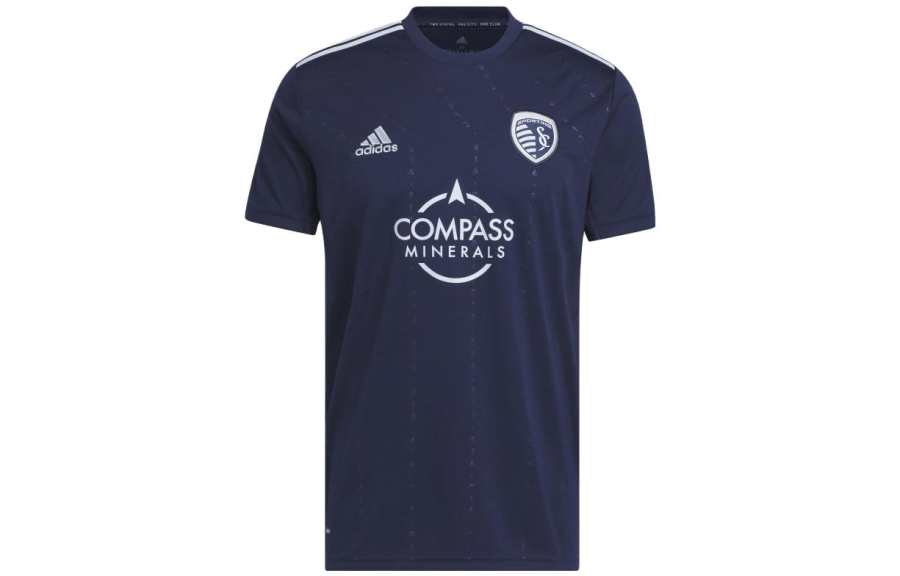 Adidas Adidas T Shirts Men's Dark Blue Crew Neck Moderate Straight Fit