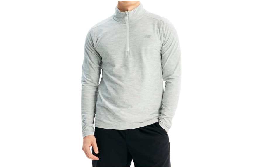 New Balance New Balance T Shirts Men's Gray Stand Collar Moderate Straight Fit