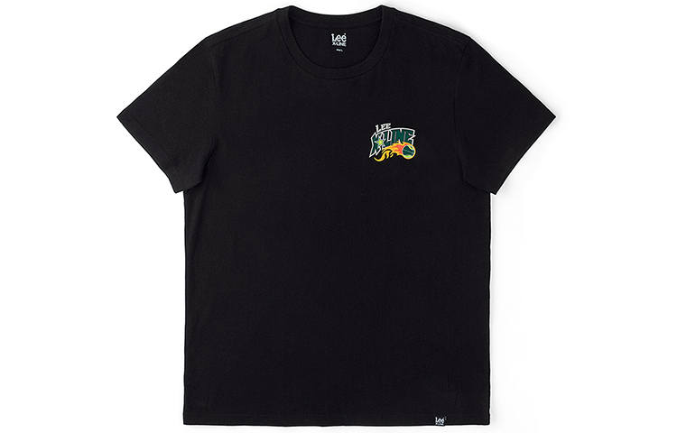 Lee T Shirts Men's Black Crew Neck Moderate Straight Fit