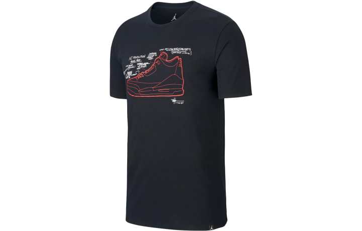 Jordan Jordan T Shirts Men's Black Crew Neck Moderate Straight Fit