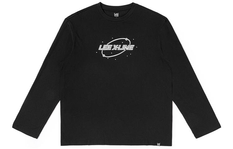 Lee Xline T Shirts Unisex Black Crew Neck Moderate Straight Fit