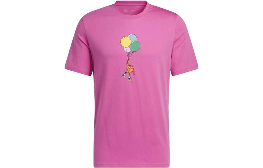 Adidas Adidas T Shirts Men's Pink Crew Neck Moderate Straight Fit