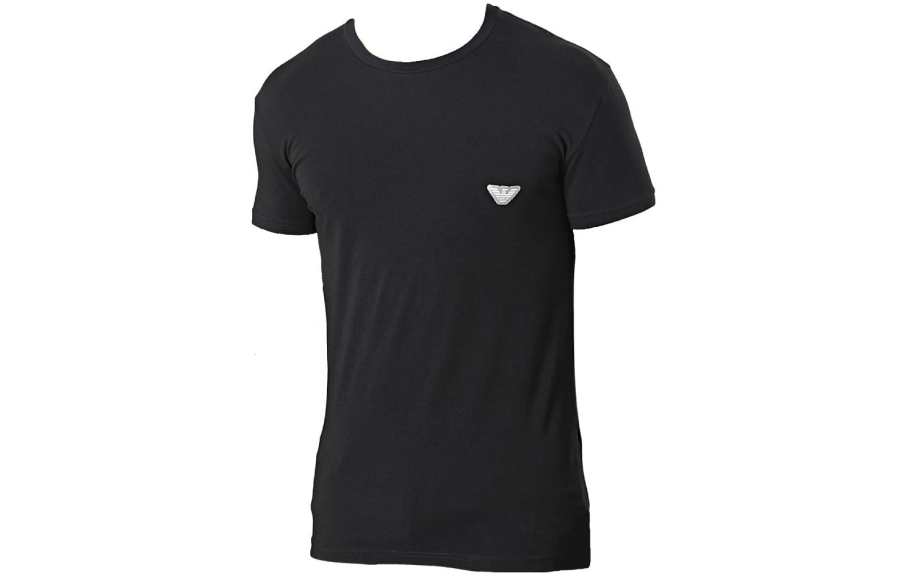 EMPORIO ARMANI T Shirts Men's Black Crew Neck Moderate Straight Fit