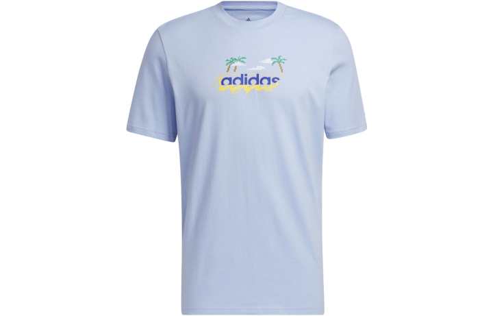 Adidas Adidas T Shirts Men's Blue Crew Neck Moderate Straight Fit