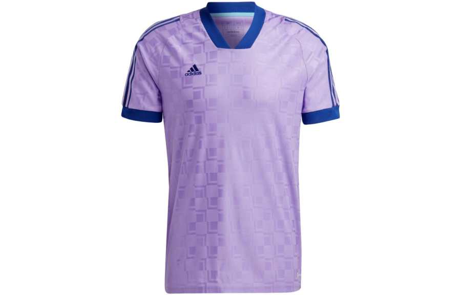 Adidas Adidas T Shirts Men's Purple V Neck Moderate Straight Fit