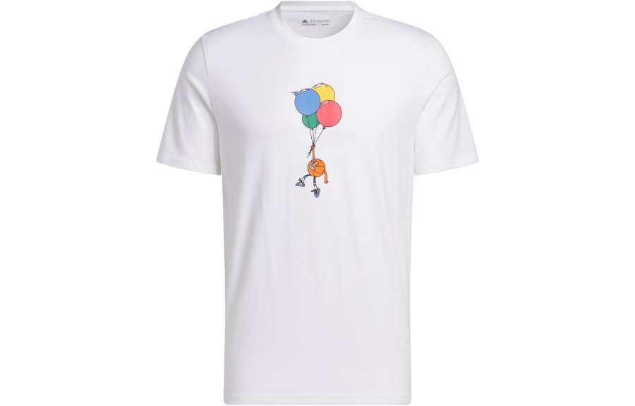 Adidas Adidas T Shirts Men's White Crew Neck Moderate Straight Fit