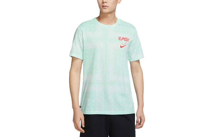Nike Nike T Shirts Men's Green Crew Neck Moderate Straight Fit