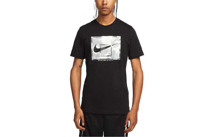 Nike Nike T Shirts Men's Black Crew Neck Moderate Straight Fit