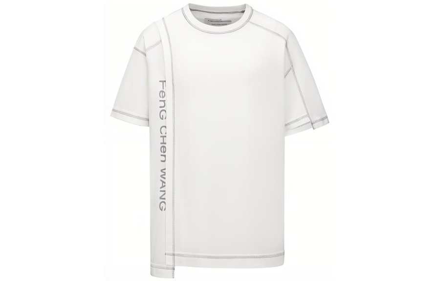 Feng Chen Wang Feng Chen Wang panelled logo-print T-shirt