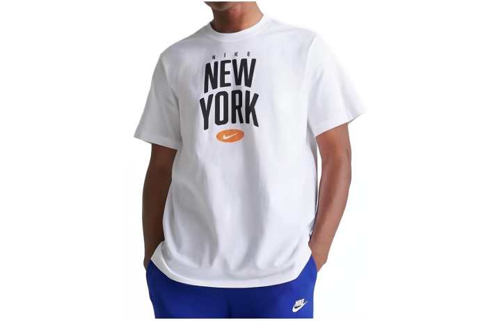 Nike Nike T Shirts Men's White Crew Neck Moderate Straight Fit