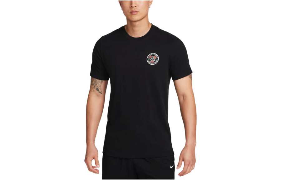 Nike Nike T Shirts Men's Black Crew Neck Moderate Straight Fit