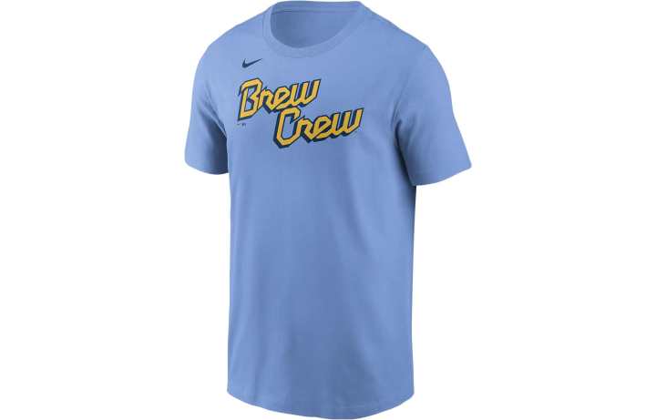 Nike Nike T Shirts Men's Sky Blue Crew Neck Moderate Straight Fit