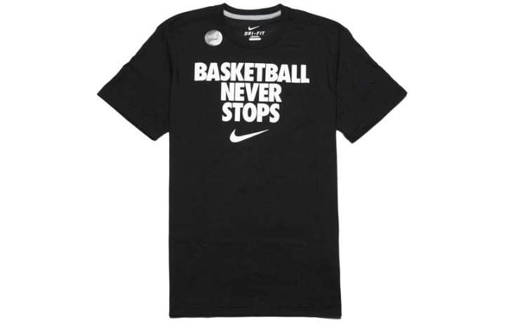 Nike Nike T Shirts Men's Black Crew Neck Moderate Straight Fit