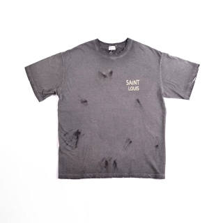SSSAINT LOUIS T Shirts Unisex Gray Crew Neck Moderate Straight Fit