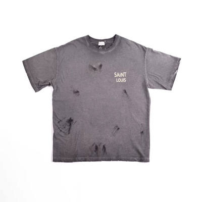SSSAINT LOUIS T Shirts Unisex Gray Crew Neck Moderate Straight Fit