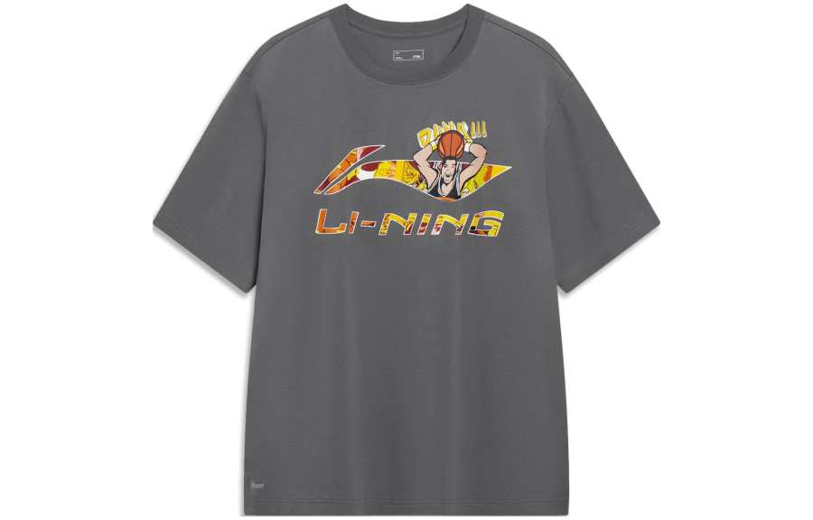 Li-Ning Li Ning Sports Fashion Collection T Shirt Men's Lead Gray