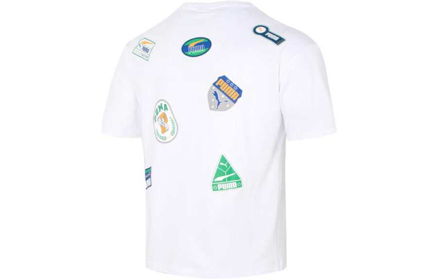 PUMA Drop Shoulder Sleeve T-Shirt Unisex White