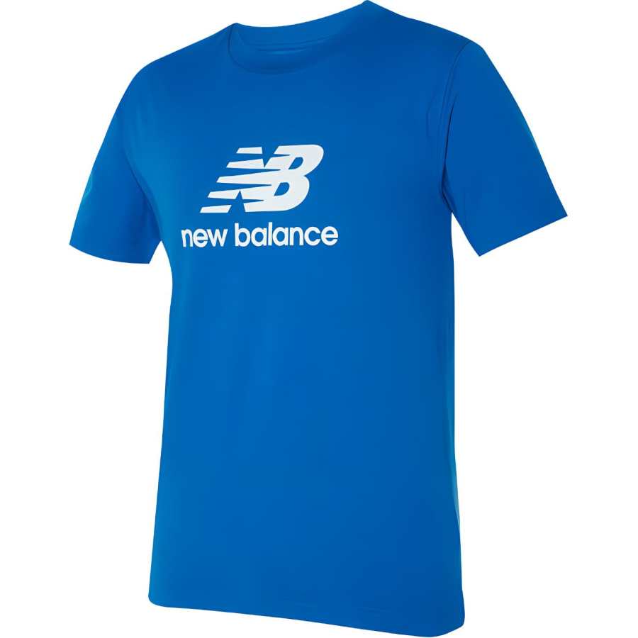 New Balance New Balance T Shirts Men's Blue Crew Neck Moderate Straight Fit