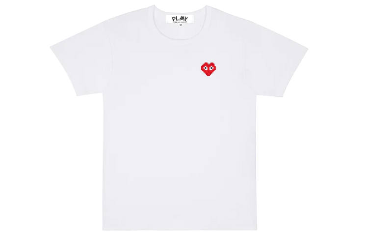CDG Play Comme Des Garcons Play X Invader Women's T Shirt White