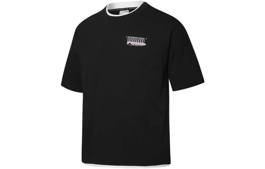 PUMA Set-in Sleeve T-Shirt Unisex Black