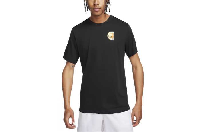 Nike Nike T Shirts Men's Black Crew Neck Moderate Straight Fit
