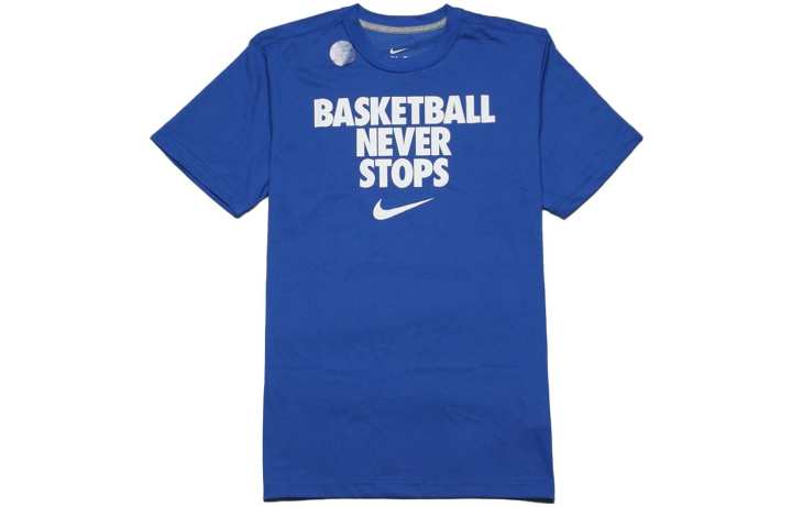 Nike Nike T Shirts Men's Blue Crew Neck Moderate Straight Fit