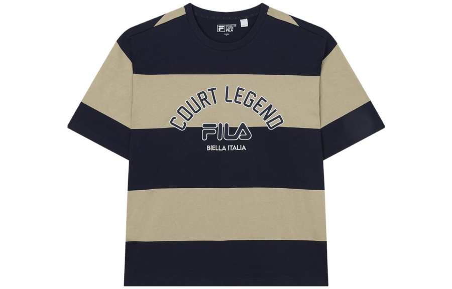 FILA T Shirts Men's Secret Mirror Blue Crew Neck Moderate Straight Fit