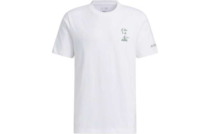 Adidas Adidas T Shirts Men's White Crew Neck Moderate Straight Fit