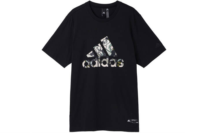 Adidas Adidas T Shirts Men's Black Crew Neck Moderate Straight Fit