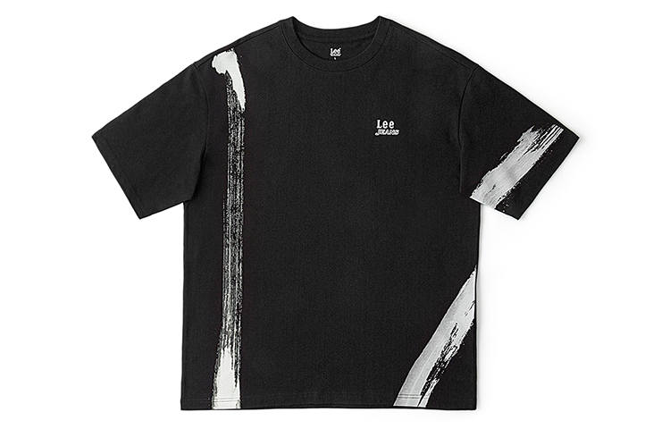 Lee T Shirts Men's Black Crew Neck Moderate Straight Fit