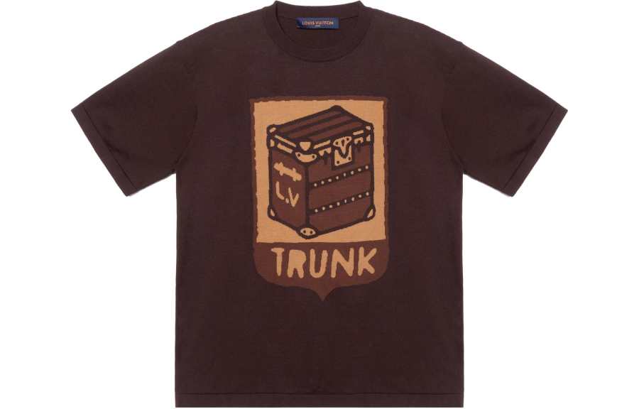 LOUIS VUITTON Short Sleeved Cotton Intarsia Crewneck
