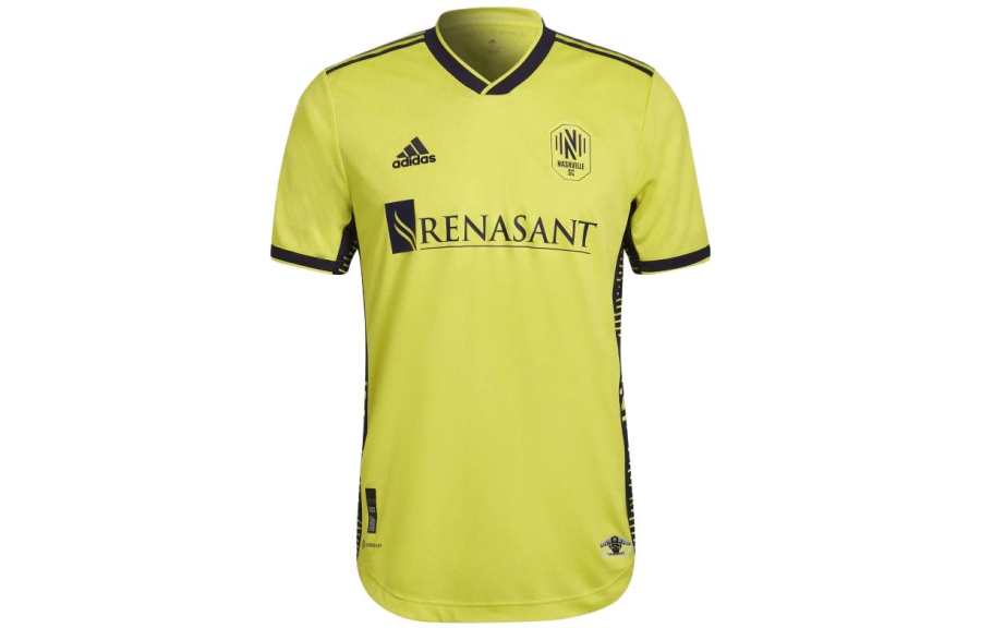 Adidas Adidas T Shirts Men's Shocking Yellow V Neck Moderate Straight Fit