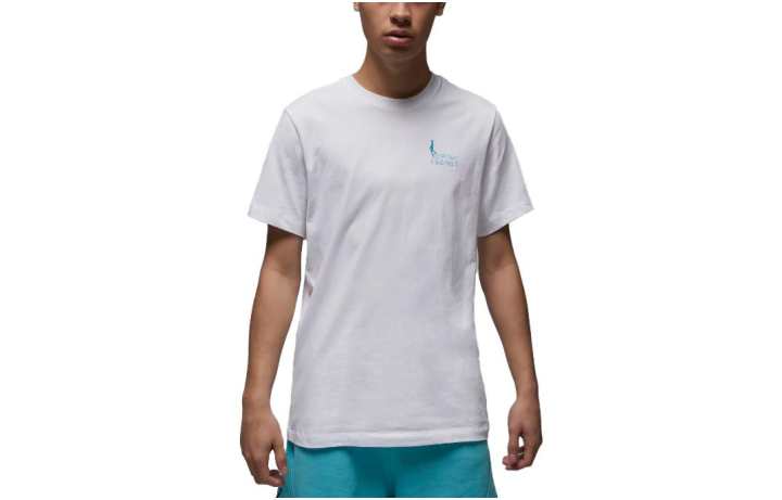 Jordan Jordan T Shirts Men's White Crew Neck Moderate Straight Fit