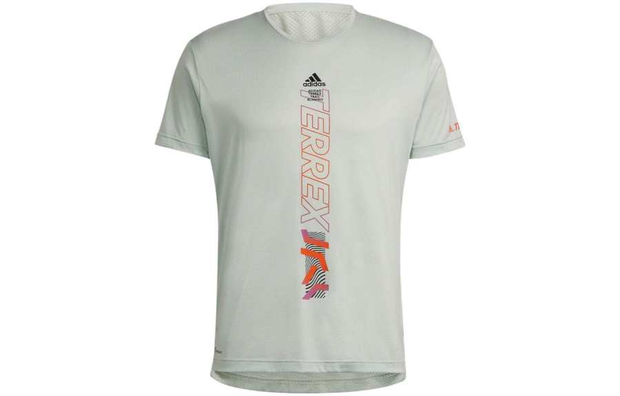 Adidas Adidas T Shirts Men's Green Crew Neck Moderate Straight Fit