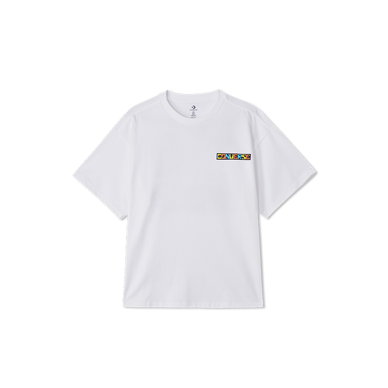 Converse T Shirts Men's White Crew Neck Moderate Straight Fit
