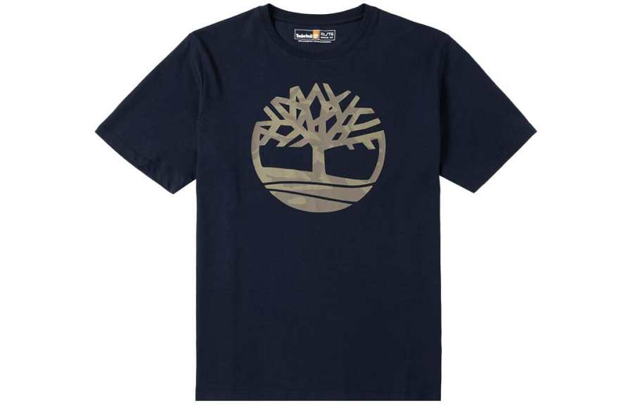 Timberland T Shirts Men's Blue Crew Neck Moderate Straight Fit