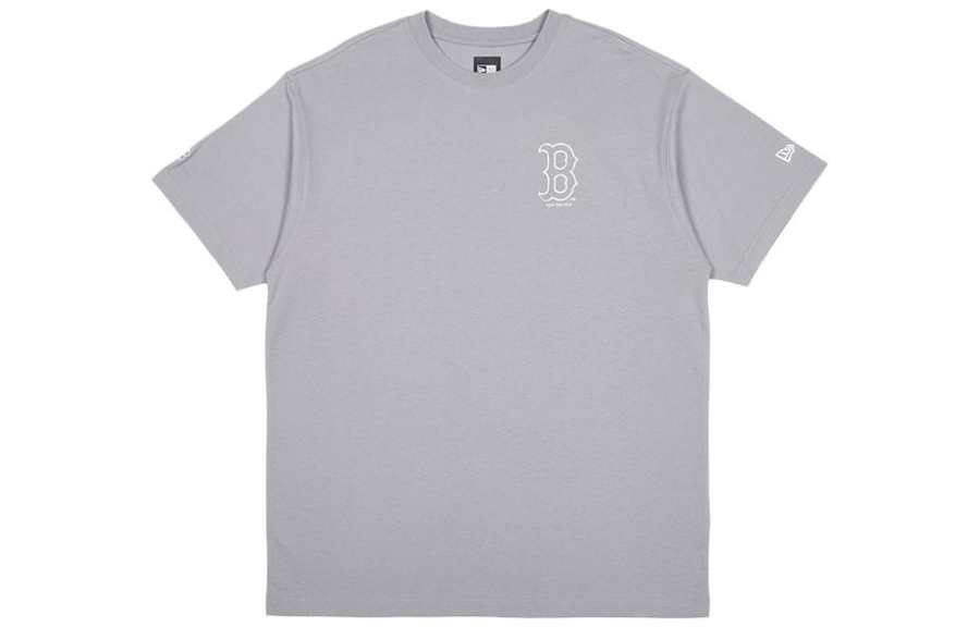 New Era T Shirts Men's Gray Crew Neck Moderate