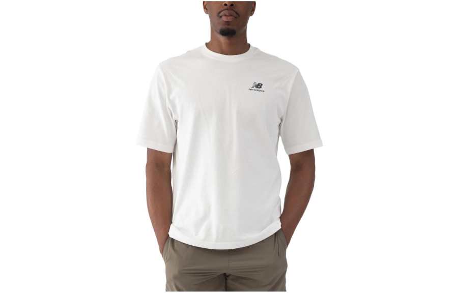 New Balance New Balance New Balance SS23 Head Outside T Shirts Unisex White Crew Neck Moderate Straight Fit