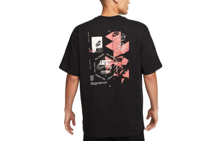 Nike Nike T Shirts Men's Black Crew Neck Moderate Straight Fit