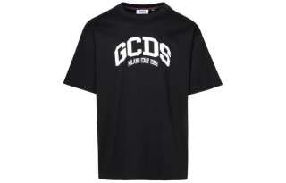 GCDS Logo Embroidered Crewneck T Shirt