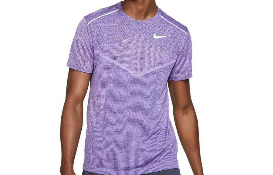 Nike Nike T Shirts Men's Purple Crew Neck Moderate Straight Fit