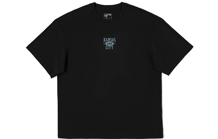 Lee T Shirts Unisex Black Crew Neck Moderate Straight Fit