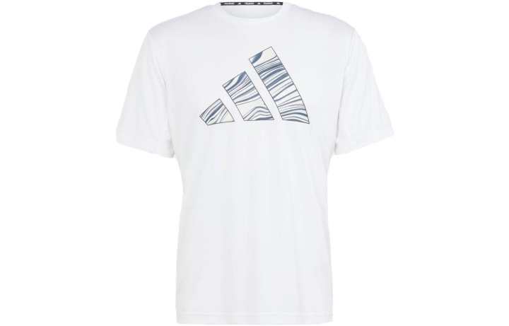 Adidas Adidas T Shirts Men's White Crew Neck Moderate Straight Fit