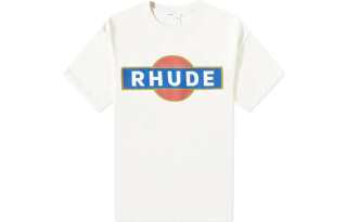 RHUDE T Shirts Men's White Crew Neck Moderate Straight Fit