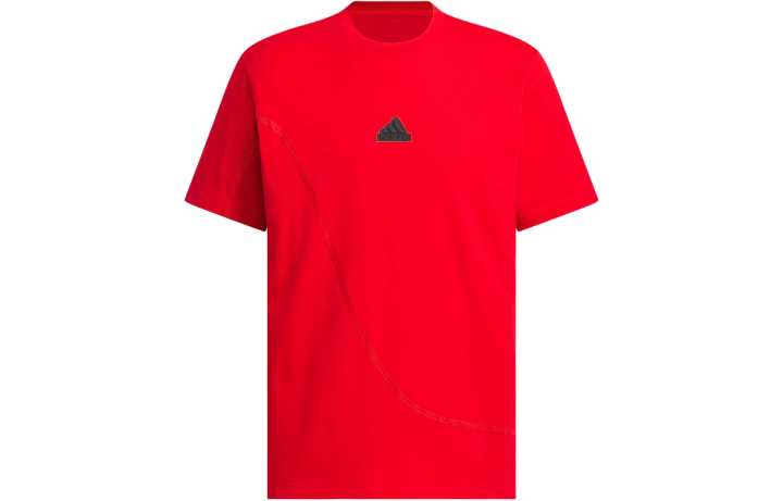 Adidas Adidas T Shirts Men's Red Crew Neck Moderate Straight Fit