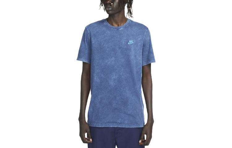 Nike Nike T Shirts Men's Marine Blue Crew Neck Moderate Straight Fit